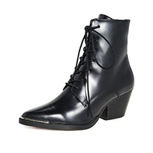 Jeffrey Campbell Black Kelam Lace Up & Zip Bootie
